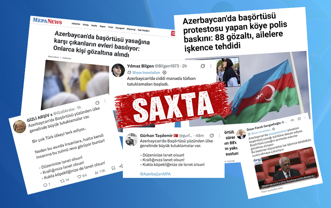 Türkiyənin bəzi media resurslarında yayılan əsassız iddialara CAVAB