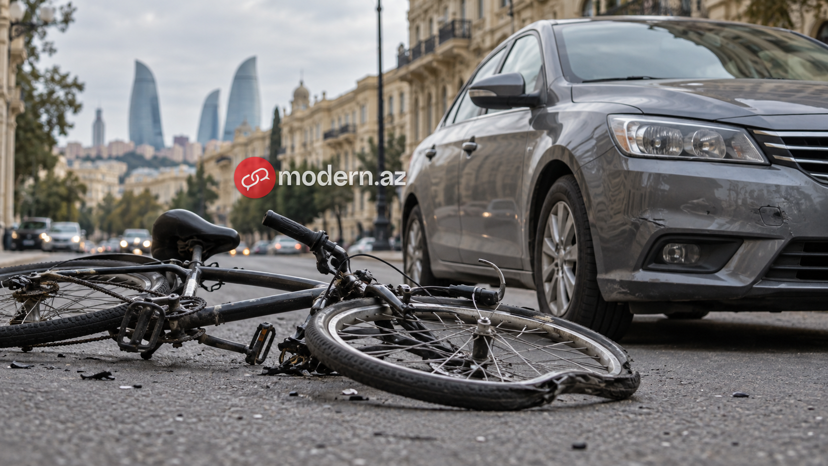 Bakıda avtomobilin vurduğu velosipedçi ölüb